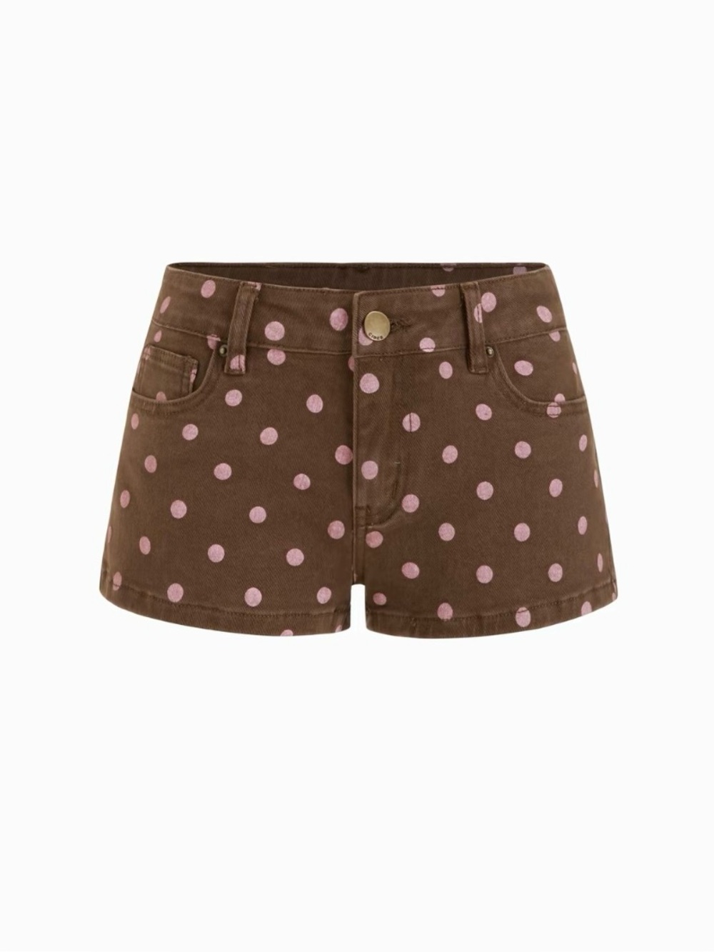 Cider Women's Low-Waisted Brown Pink Polka Dot New Size XXS